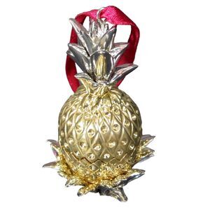 LENOX Williamsburg PINEAPPLE Hospitality TRINKET BOX Christmas Ornament In Box